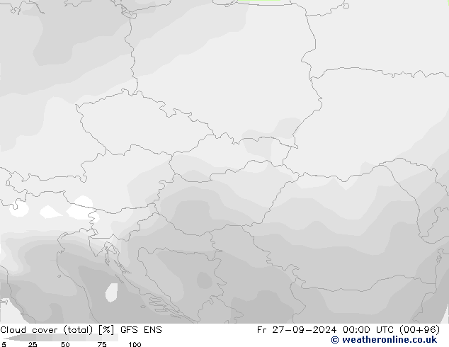 zachmurzenie (suma) GFS ENS pt. 27.09.2024 00 UTC