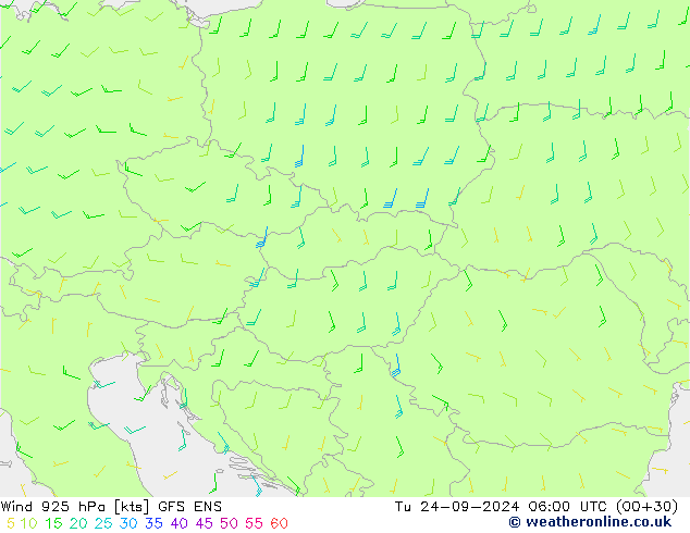 Vento 925 hPa GFS ENS mar 24.09.2024 06 UTC