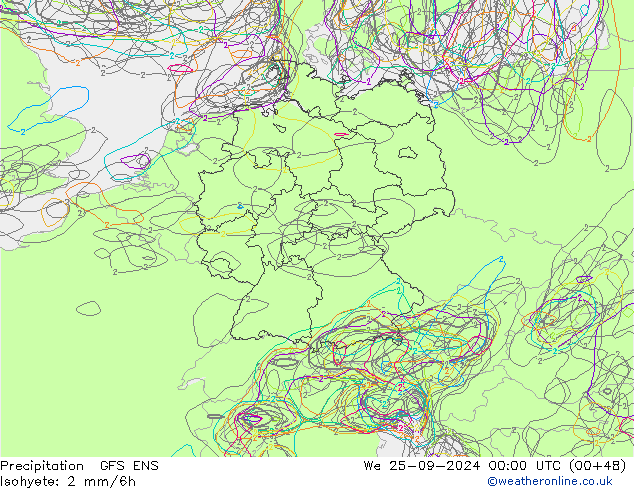 Neerslag GFS ENS wo 25.09.2024 00 UTC