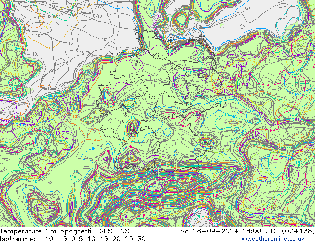 Temperaturkarte Spaghetti GFS ENS Sa 28.09.2024 18 UTC