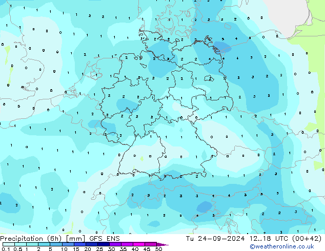 Nied. akkumuliert (6Std) GFS ENS Di 24.09.2024 18 UTC