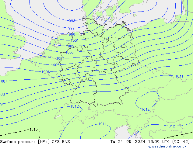 pressão do solo GFS ENS Ter 24.09.2024 18 UTC