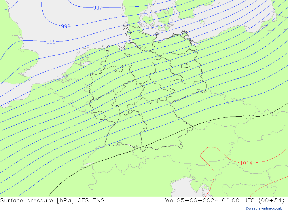 ciśnienie GFS ENS śro. 25.09.2024 06 UTC