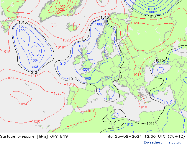 pression de l'air GFS ENS lun 23.09.2024 12 UTC