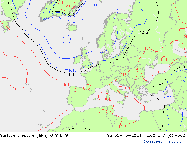 Surface pressure GFS ENS Sa 05.10.2024 12 UTC