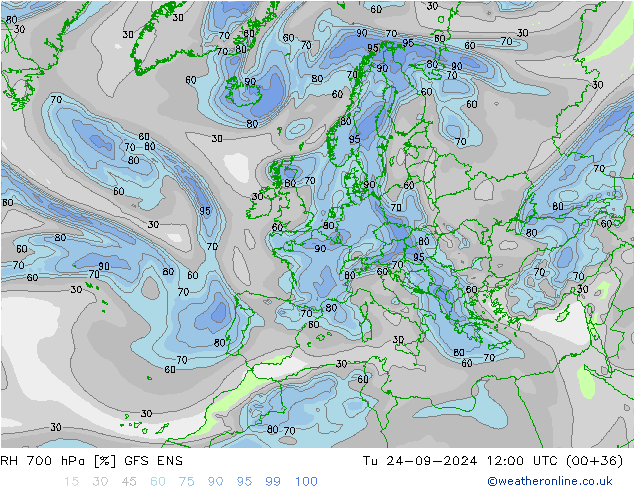 RV 700 hPa GFS ENS di 24.09.2024 12 UTC