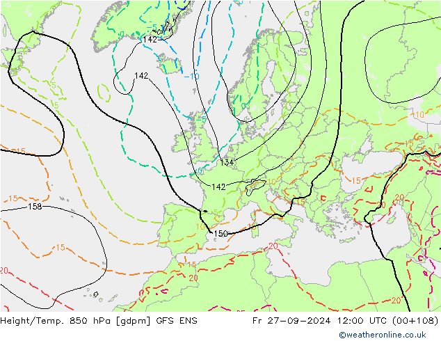 Height/Temp. 850 hPa GFS ENS pt. 27.09.2024 12 UTC