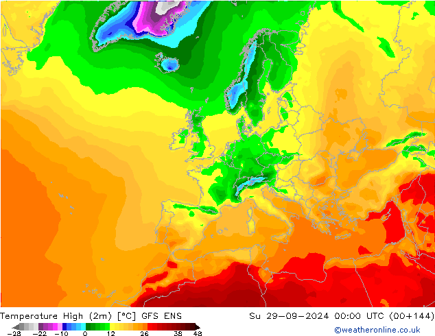 Max.temperatuur (2m) GFS ENS zo 29.09.2024 00 UTC