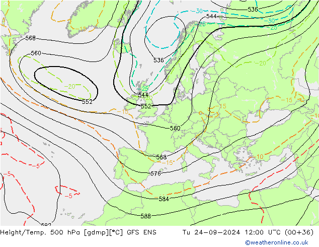 Height/Temp. 500 hPa GFS ENS mar 24.09.2024 12 UTC