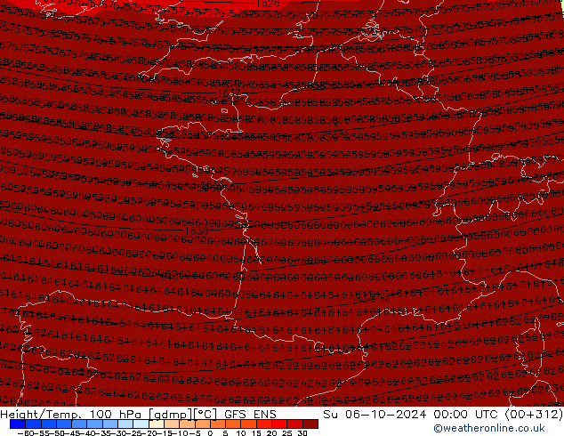 Height/Temp. 100 hPa GFS ENS Dom 06.10.2024 00 UTC