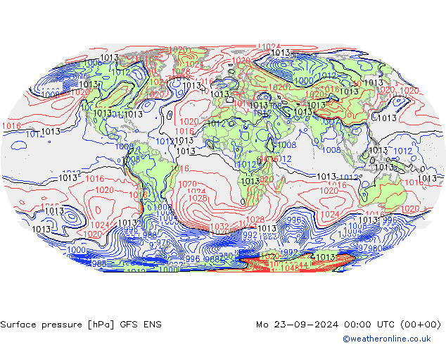 Presión superficial GFS ENS lun 23.09.2024 00 UTC