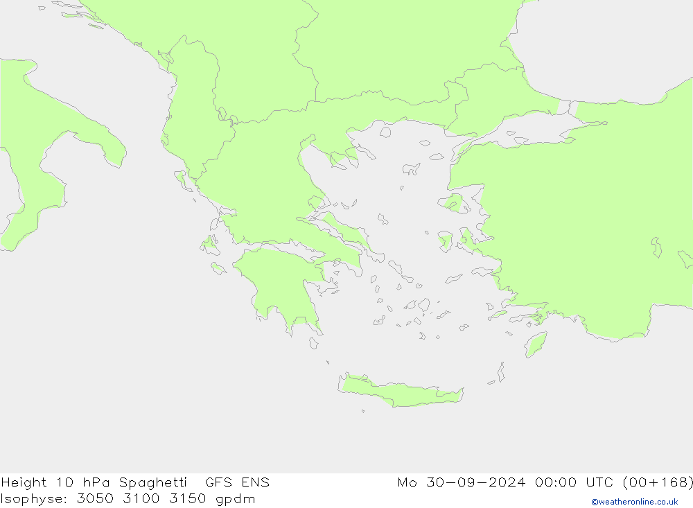 Height 10 hPa Spaghetti GFS ENS Seg 30.09.2024 00 UTC