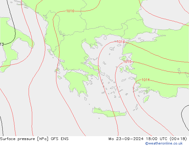 Presión superficial GFS ENS lun 23.09.2024 18 UTC