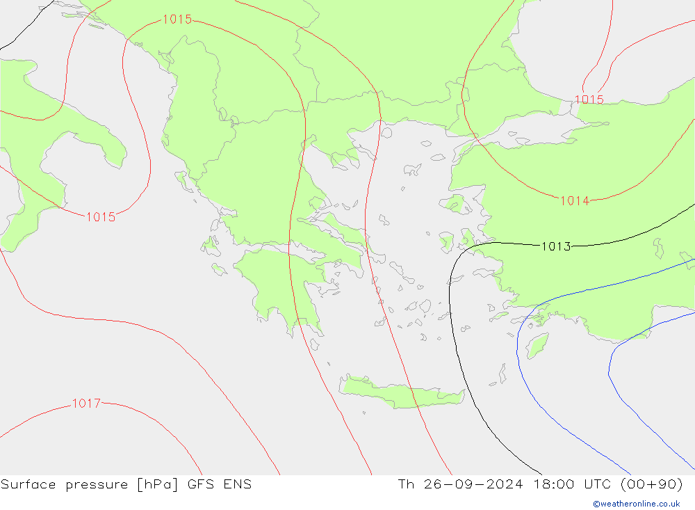 ciśnienie GFS ENS czw. 26.09.2024 18 UTC