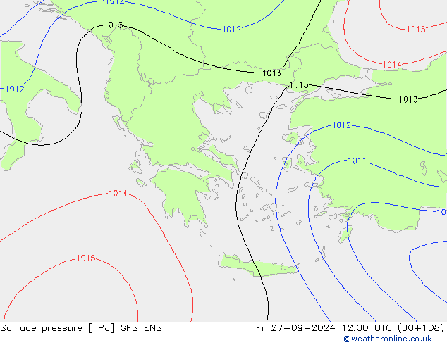 Pressione al suolo GFS ENS ven 27.09.2024 12 UTC