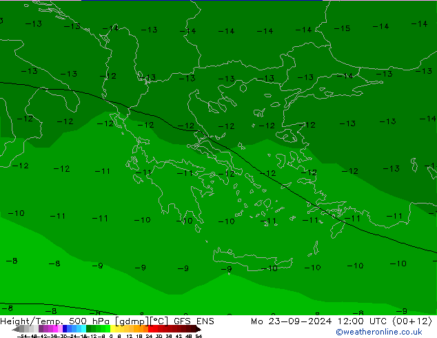 Height/Temp. 500 hPa GFS ENS Mo 23.09.2024 12 UTC