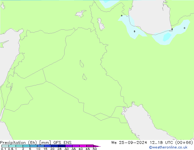 Precipitation (6h) GFS ENS We 25.09.2024 18 UTC