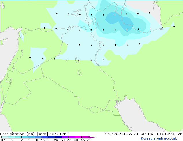 Precipitazione (6h) GFS ENS sab 28.09.2024 06 UTC