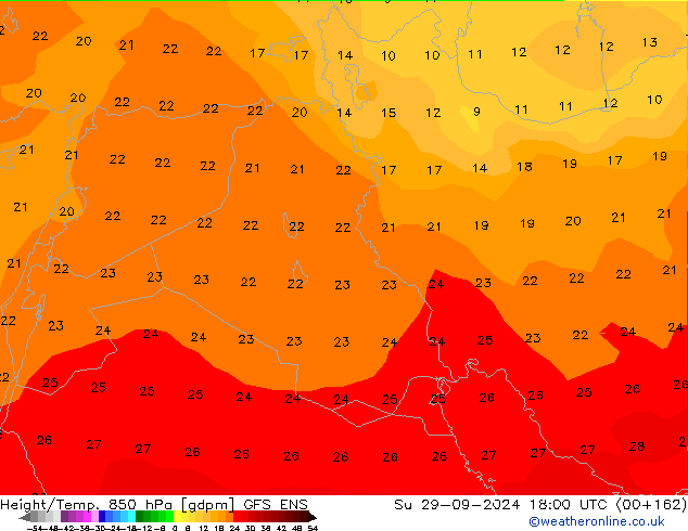 Height/Temp. 850 hPa GFS ENS dom 29.09.2024 18 UTC