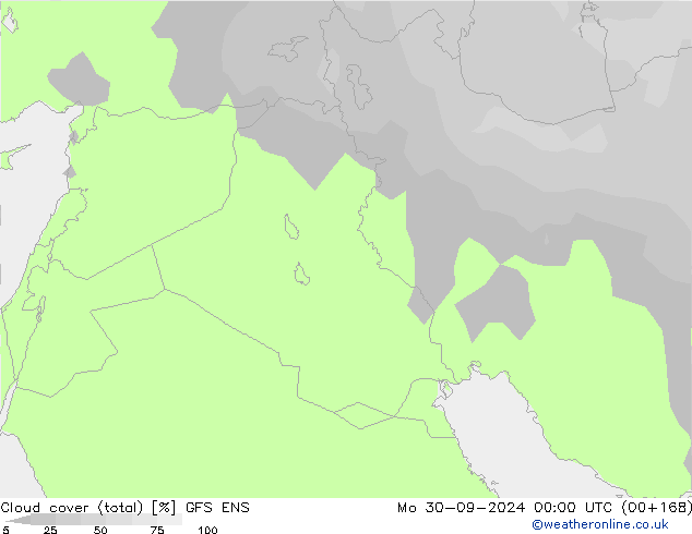 Cloud cover (total) GFS ENS Mo 30.09.2024 00 UTC