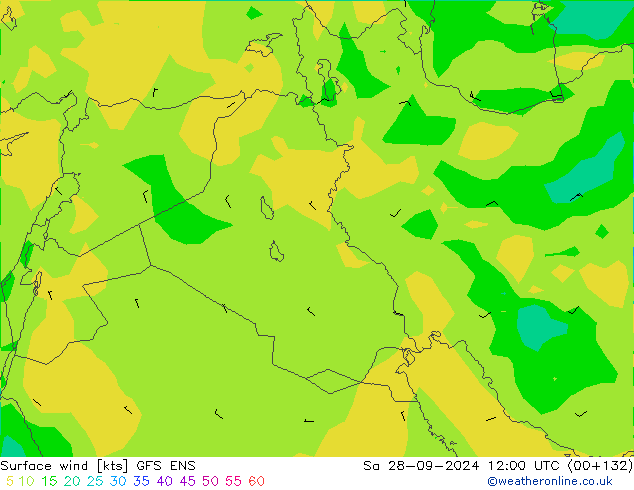 Rüzgar 10 m GFS ENS Cts 28.09.2024 12 UTC