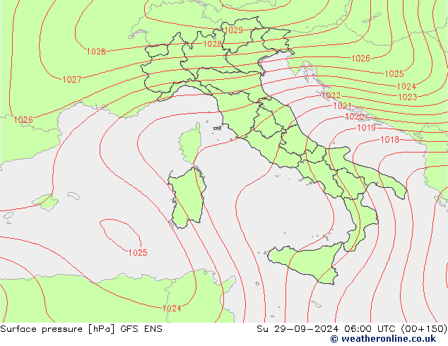 Surface pressure GFS ENS Su 29.09.2024 06 UTC