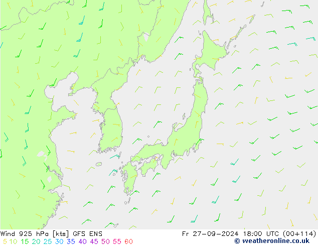  925 hPa GFS ENS  27.09.2024 18 UTC