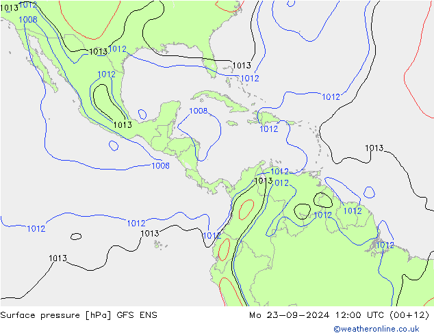 Surface pressure GFS ENS Mo 23.09.2024 12 UTC