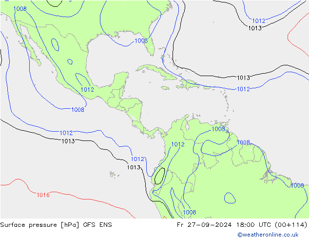 Luchtdruk (Grond) GFS ENS vr 27.09.2024 18 UTC