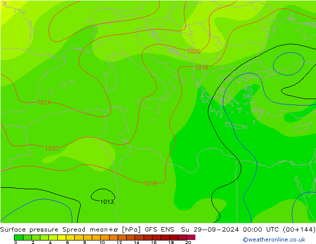 ciśnienie Spread GFS ENS nie. 29.09.2024 00 UTC