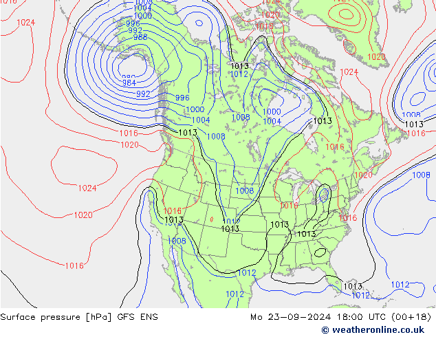 ciśnienie GFS ENS pon. 23.09.2024 18 UTC