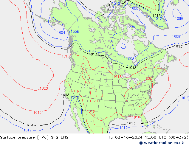 Pressione al suolo GFS ENS mar 08.10.2024 12 UTC