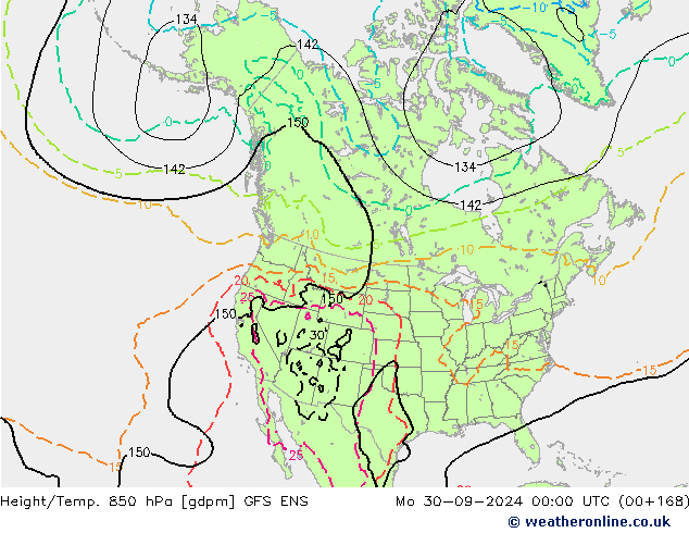 Height/Temp. 850 hPa GFS ENS Po 30.09.2024 00 UTC