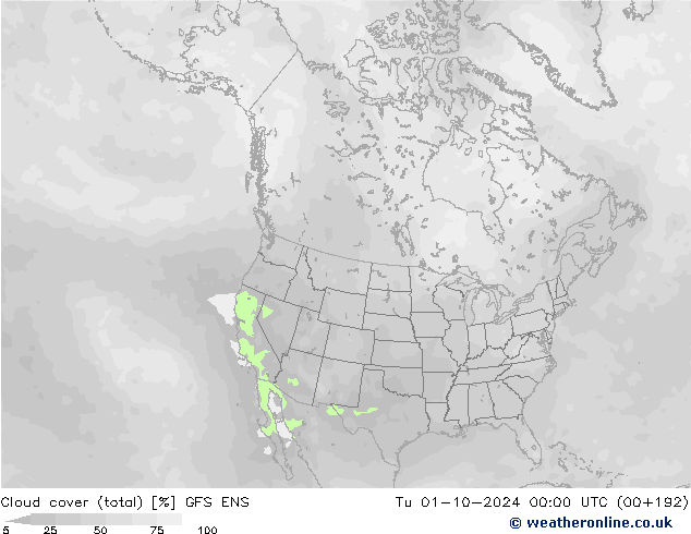 Bewolking (Totaal) GFS ENS di 01.10.2024 00 UTC