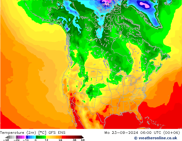 Temperaturkarte (2m) GFS ENS Mo 23.09.2024 06 UTC