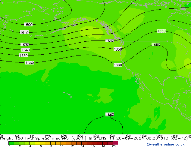 Height 100 hPa Spread GFS ENS Th 26.09.2024 00 UTC