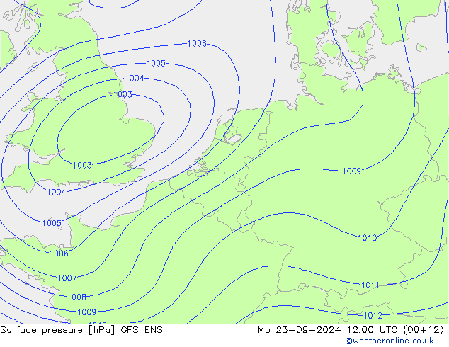 pression de l'air GFS ENS lun 23.09.2024 12 UTC