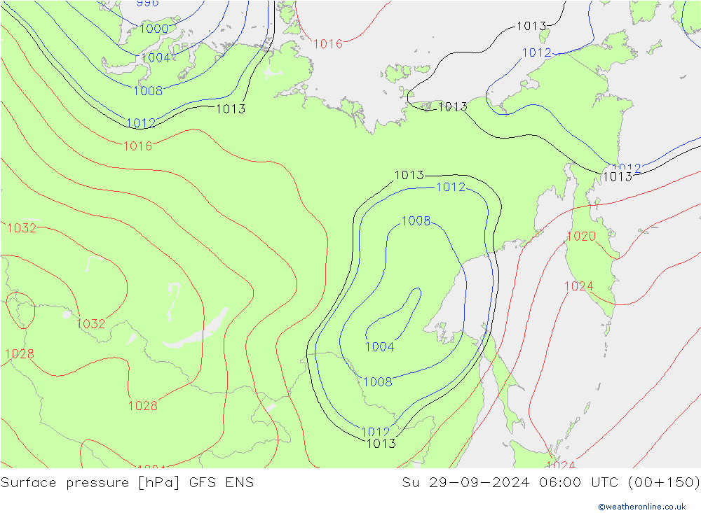 pressão do solo GFS ENS Dom 29.09.2024 06 UTC