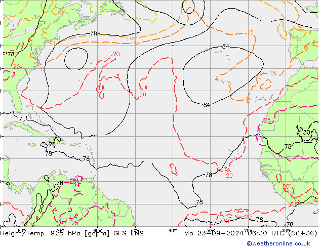 Height/Temp. 925 hPa GFS ENS  23.09.2024 06 UTC