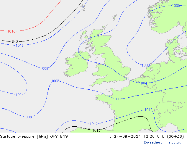 pressão do solo GFS ENS Ter 24.09.2024 12 UTC