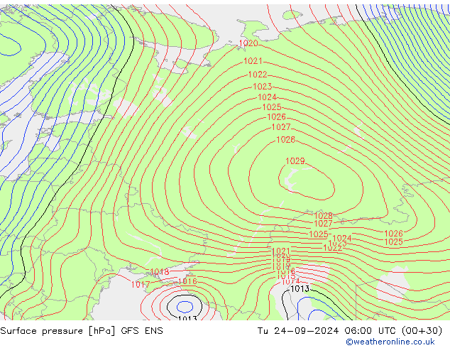 Luchtdruk (Grond) GFS ENS di 24.09.2024 06 UTC