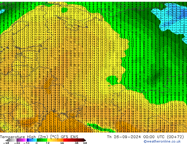 Max.temperatuur (2m) GFS ENS do 26.09.2024 00 UTC