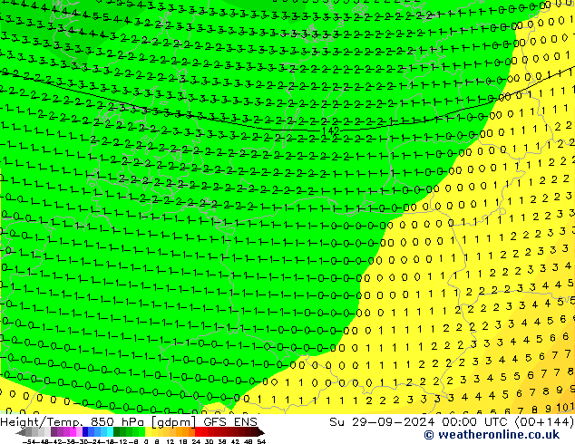 Yükseklik/Sıc. 850 hPa GFS ENS Paz 29.09.2024 00 UTC