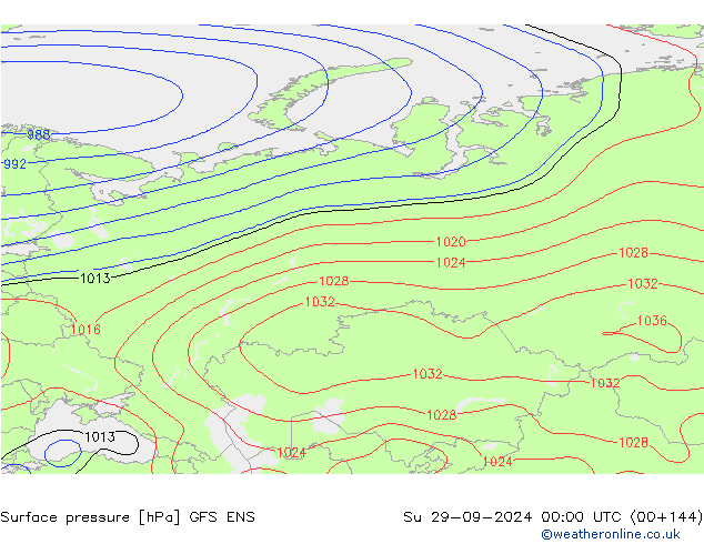 Bodendruck GFS ENS So 29.09.2024 00 UTC