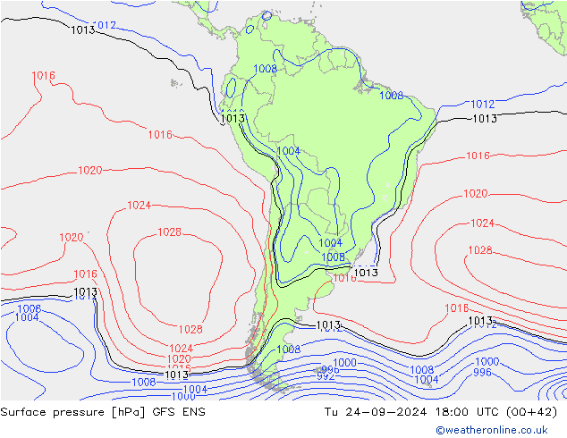 Surface pressure GFS ENS Tu 24.09.2024 18 UTC