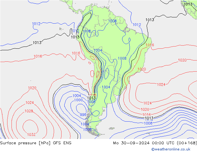 Pressione al suolo GFS ENS lun 30.09.2024 00 UTC