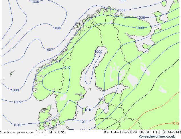 Surface pressure GFS ENS We 09.10.2024 00 UTC