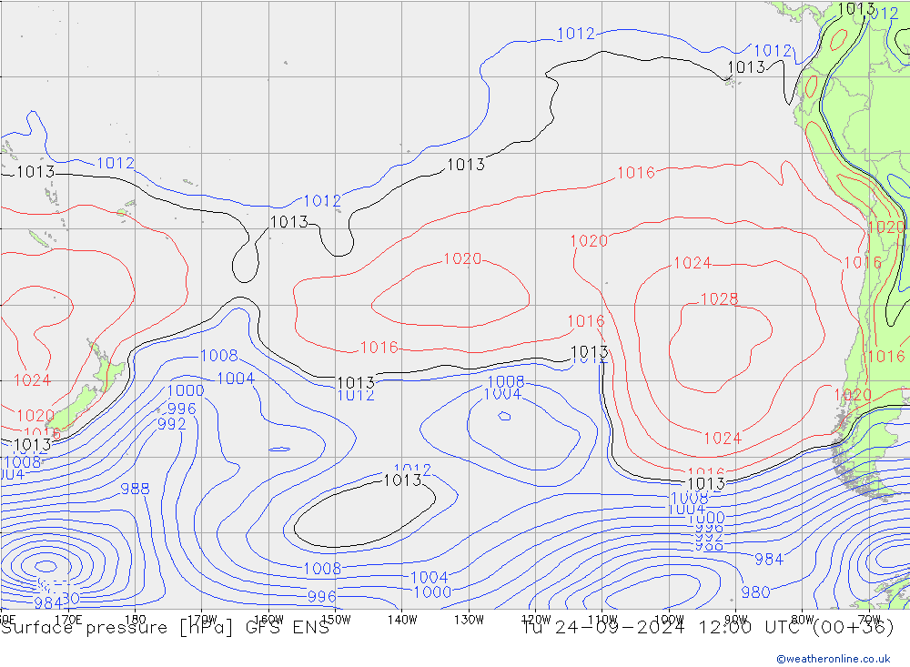 ciśnienie GFS ENS wto. 24.09.2024 12 UTC