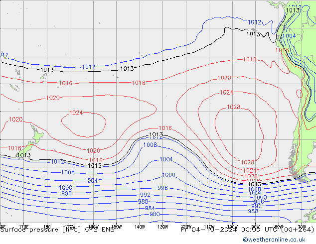 Surface pressure GFS ENS Fr 04.10.2024 00 UTC