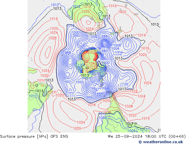 Luchtdruk (Grond) GFS ENS wo 25.09.2024 18 UTC